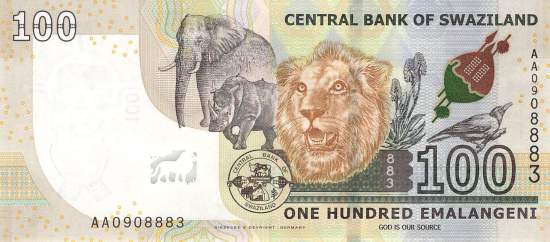 Swaziland p42 100 Emalangeni 2017